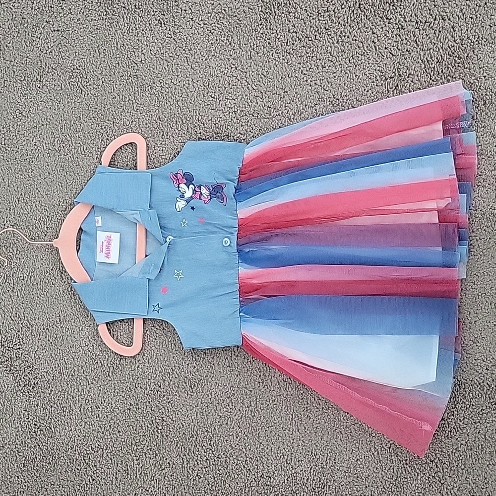 Disney Minnie Mouse red, white, blue dress 2T